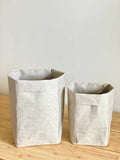 Washable Kraft Paper Storage Bags, Washable Grocery Bags, Grey(M/L Size)