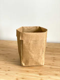 Washable Kraft Paper Storage Bags, Washable Grocery Bags, Brown(M/L Size)