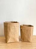 Washable Kraft Paper Storage Bags, Washable Grocery Bags, Brown(M/L Size)