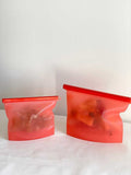 Reusable Silicone Food Bags, 500ml/1000ml, Red