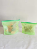 Reusable Silicone Food Bags, 500ml/1000ml, Green