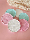 Diatomite Water Absorbent Drink Coasters, White/Pink/Green