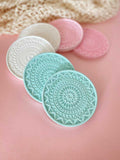 Diatomite Water Absorbent Drink Coasters, White/Pink/Green